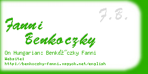 fanni benkoczky business card